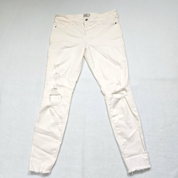 Abercrombie & Fitch Jeans Women Size 31/12 Ivory Super Skinny Low Rise‎ Stretch - Picture 1 of 15